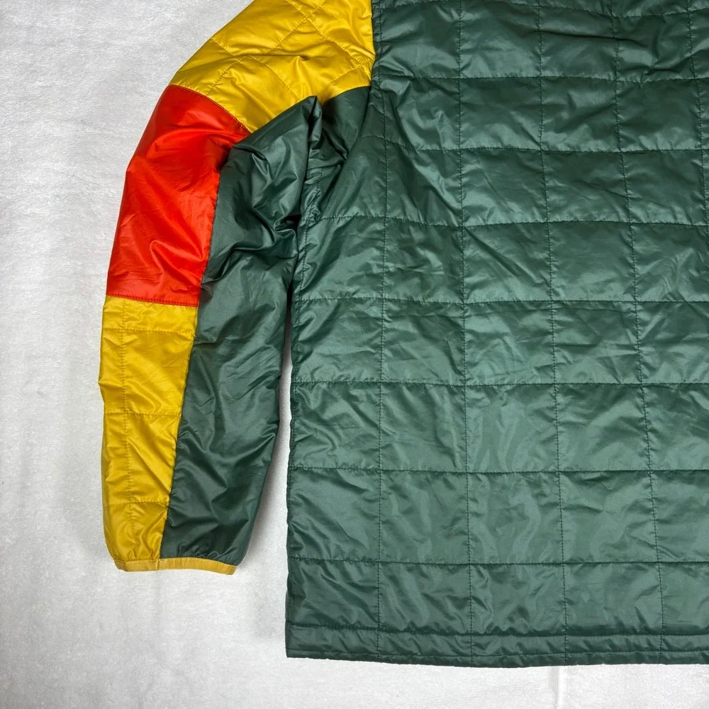 Nike Hooded Puffer Ski Jacket Mens Large‎ Color Block Green Yellow Red Full Zip - Picture 9 of 15
